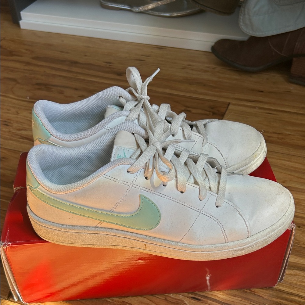 Nike Women's White and Mint Sneakers
